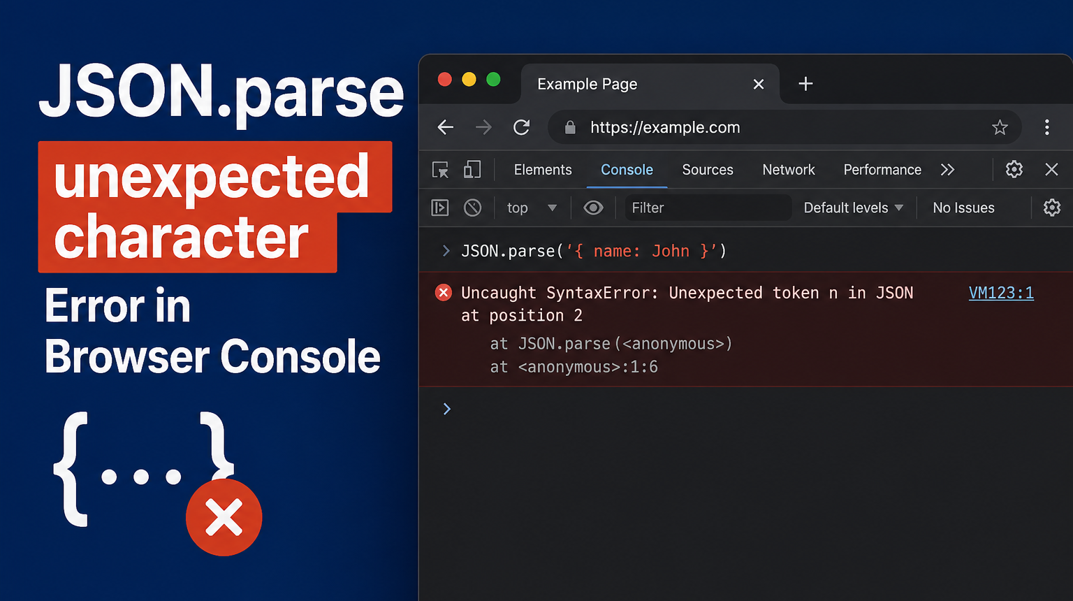 JSON.parse unexpected character error in browser console
Search: JSON parse SyntaxError browser console screenshot